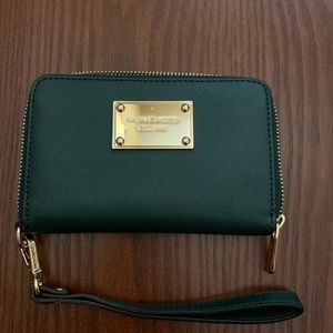SOLD MK Crossgrain Zip Around Clutch Wristlet